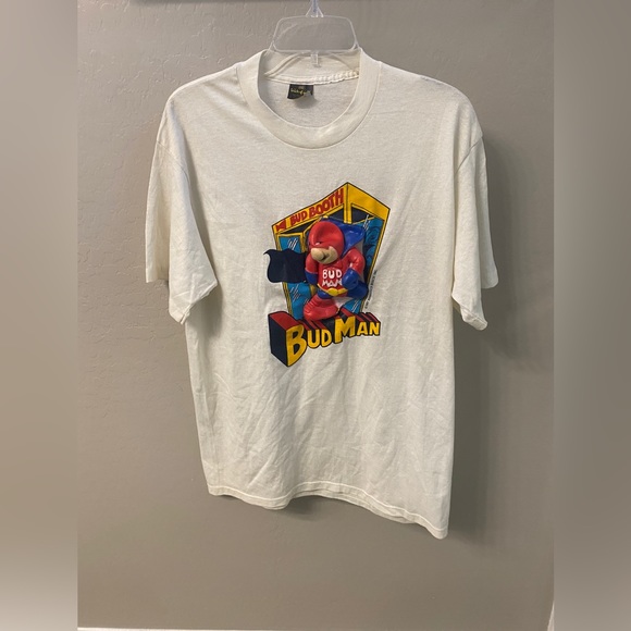 Vintage 1987 Bud Man Cartoon Budweiser 3D Single Stitch Promo T Shirt - Picture 1 of 4